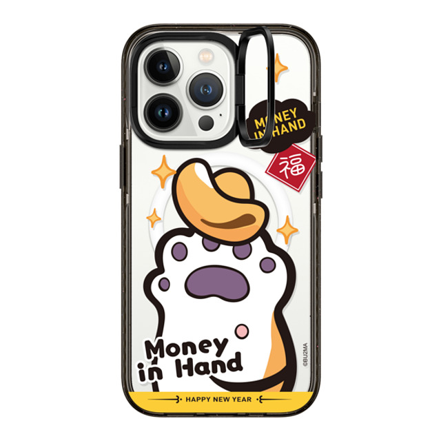 Bu2Ma x CASETiFY iPhone 13 Pro ケース ブラック インパクトリングスタンドケース MagSafe対応 MONEY IN HAND