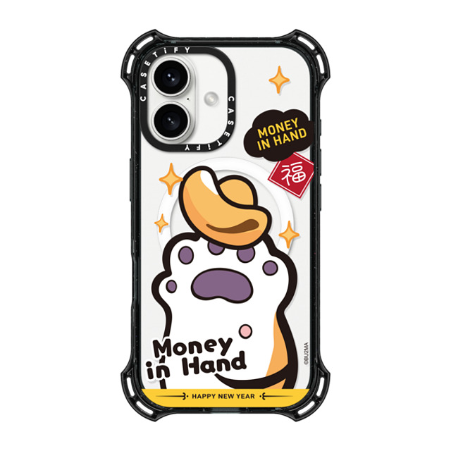 Bu2Ma x CASETiFY iPhone 16 ケース ブラック バウンスケース MONEY IN HAND
