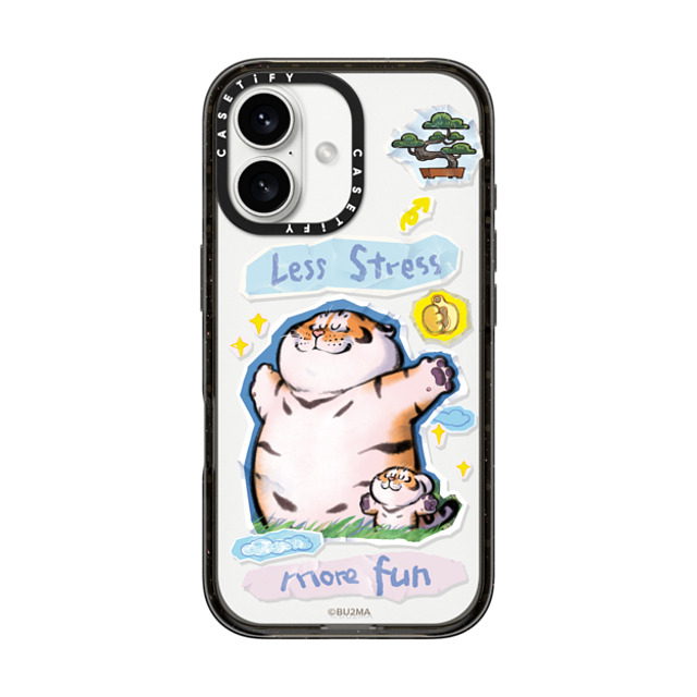 Bu2Ma x CASETiFY iPhone 16 ケース ブラック インパクトケース Less stress More fun Mother's Day Bu2Ma x CASETiFY iPhone 16 ケース ブラック インパクトケース Less stress More fun Mother's Day
