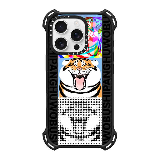Bu2Ma x CASETiFY iPhone 16 Pro Case Matte Black バウンスケース Pop Alexander The Fat Tiger BY BU2MA Bu2Ma x CASETiFY iPhone 16 Pro Case Matte Black バウンスケース Pop Alexander The Fat Tiger BY BU2MA