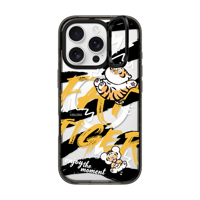 Bu2Ma x CASETiFY iPhone 16 Pro ケース ブラック インパクトリングスタンドケース MagSafe対応 Enjoy The Moment BY BU2MA