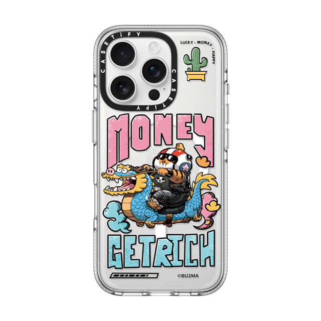 Bu2Ma x CASETiFY iPhone 16 Pro ケース クリア クリア ケース MagSafe対応 MONEY GET RICH BY BU2MA