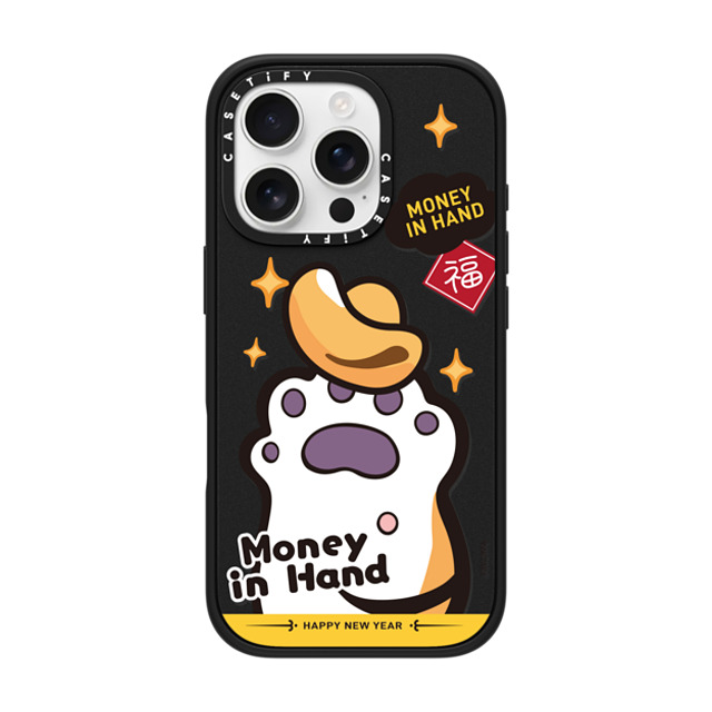 Bu2Ma x CASETiFY iPhone 16 Pro ケース マットブラック インパクトケース MagSafe対応 MONEY IN HAND