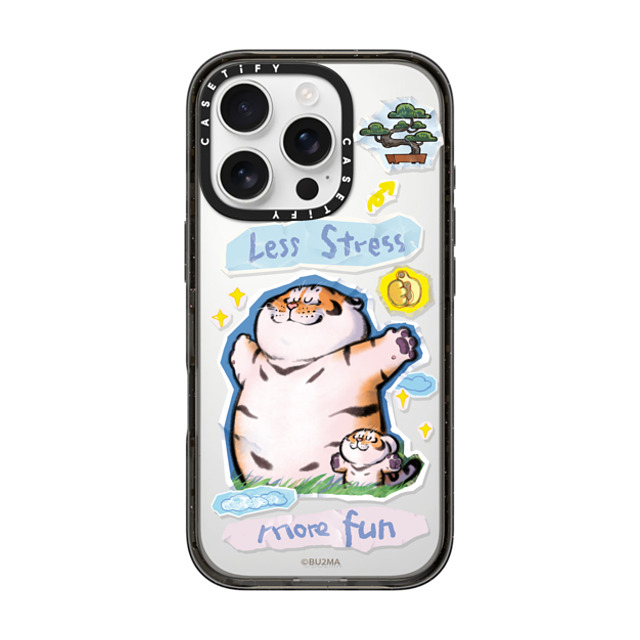 Bu2Ma x CASETiFY iPhone 16 Pro ケース ブラック インパクトケース Less stress More fun Back to School Bu2Ma x CASETiFY iPhone 16 Pro ケース ブラック インパクトケース Less stress More fun Back to School