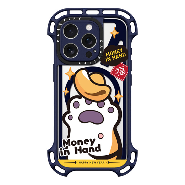 Bu2Ma x CASETiFY iPhone 16 Pro ケース インディゴ ウルトラ バウンスケース MagSafe対応 MONEY IN HAND