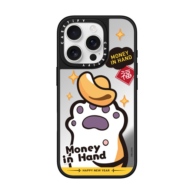 Bu2Ma x CASETiFY iPhone 16 Pro ケース Silver on Black ミラーケース MagSafe対応 MONEY IN HAND