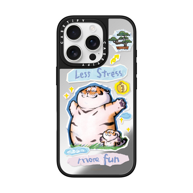 Bu2Ma x CASETiFY iPhone 16 Pro Case Silver on Black ミラーケース MagSafe対応 Less stress More fun Back to School Bu2Ma x CASETiFY iPhone 16 Pro Case Silver on Black ミラーケース MagSafe対応 Less stress More fun Back to School