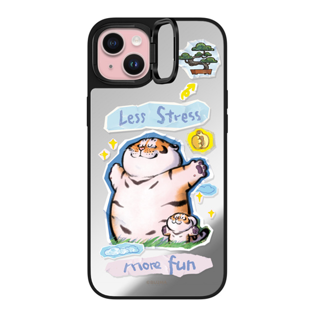 Bu2Ma x CASETiFY iPhone 15 Plus Case Silver on Black ミラー リングスタンドケース MagSafe対応 Less stress More fun Mother's Day Bu2Ma x CASETiFY iPhone 15 Plus Case Silver on Black ミラー リングスタンドケース MagSafe対応 Less stress More fun Mother's Day
