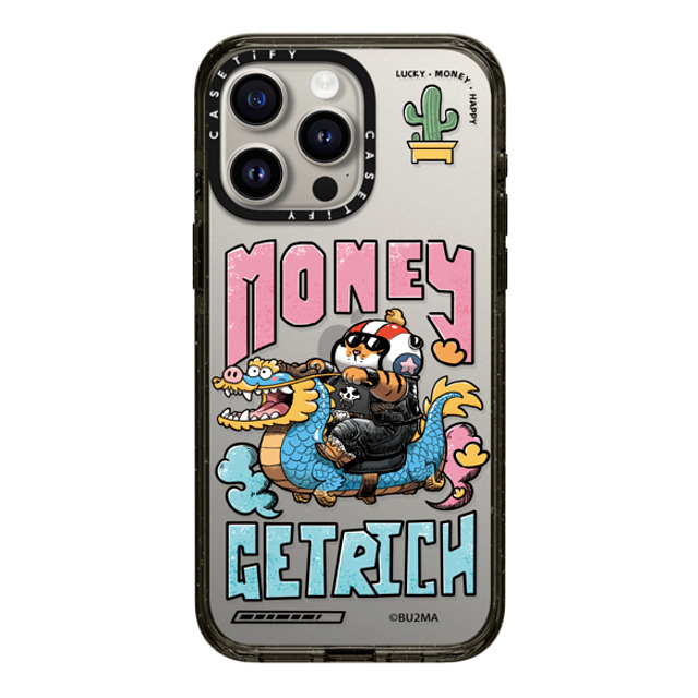 Bu2Ma x CASETiFY iPhone 15 Pro Max ケース ブラック インパクトケース MONEY GET RICH BY BU2MA