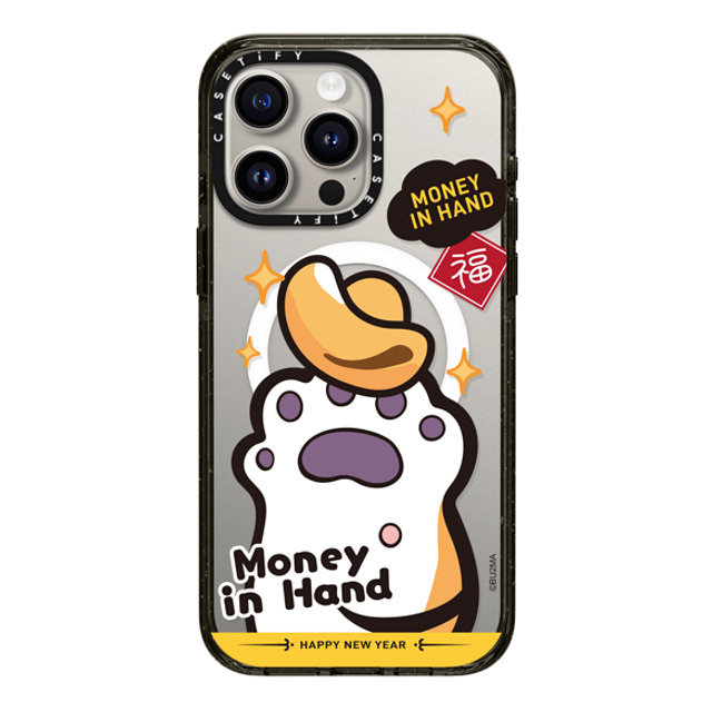 Bu2Ma x CASETiFY iPhone 15 Pro Max ケース ブラック インパクトケース MagSafe対応 MONEY IN HAND