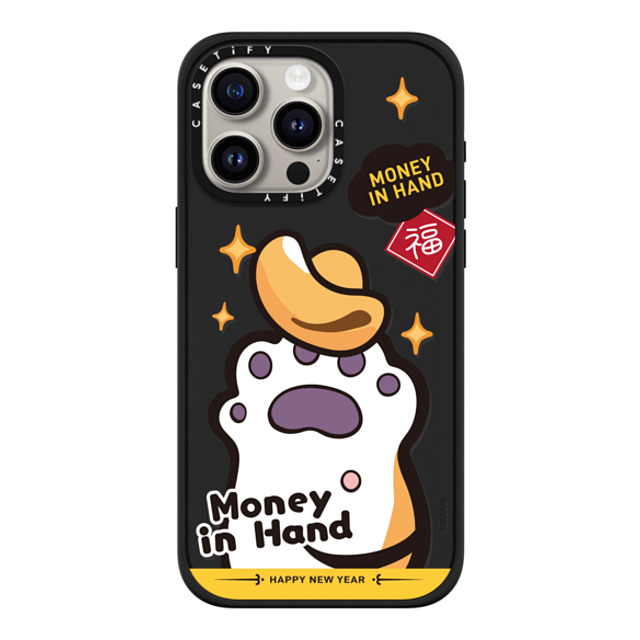 Bu2Ma x CASETiFY iPhone 15 Pro Max ケース マットブラック インパクトケース MagSafe対応 MONEY IN HAND