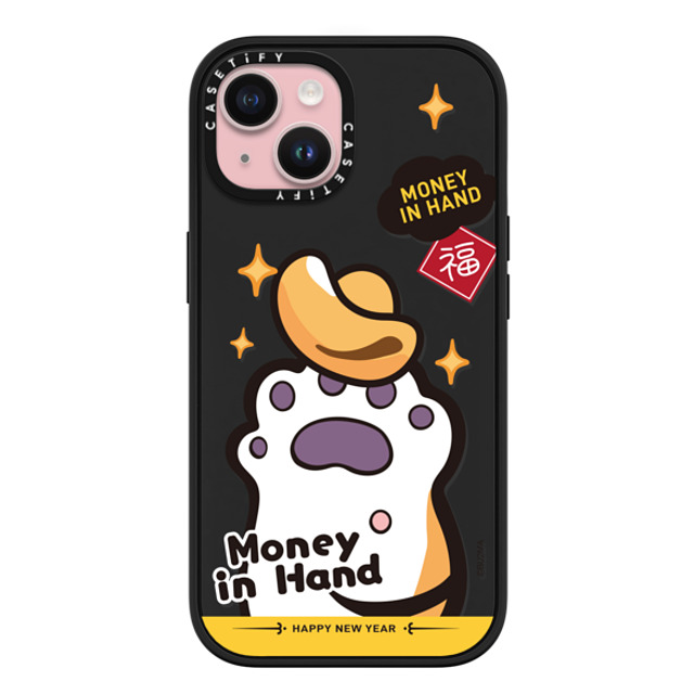 Bu2Ma x CASETiFY iPhone 15 ケース マットブラック インパクトケース MagSafe対応 MONEY IN HAND