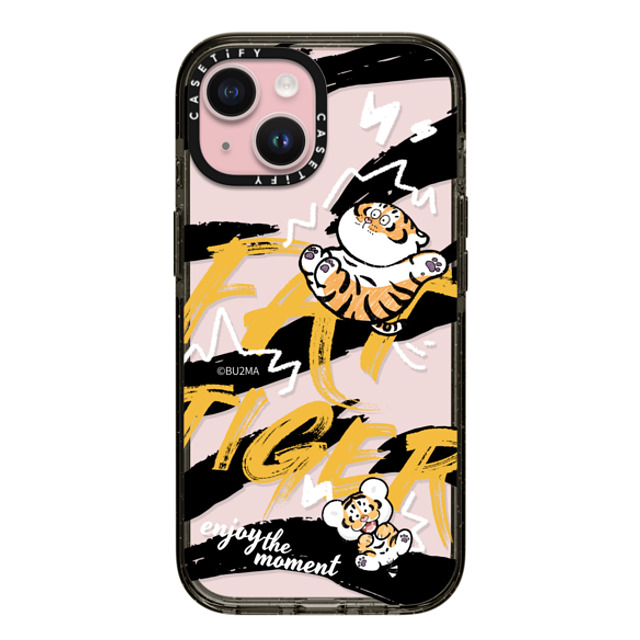 Bu2Ma x CASETiFY iPhone 15 ケース ブラック インパクトケース Enjoy The Moment BY BU2MA