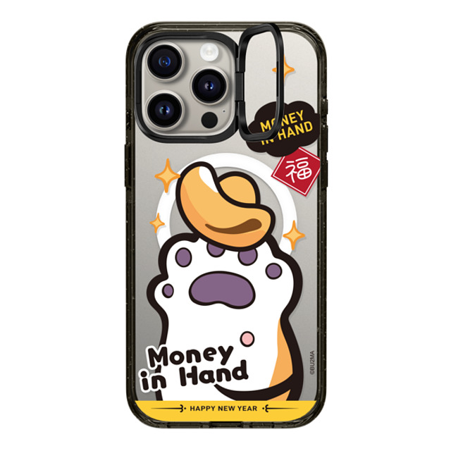 Bu2Ma x CASETiFY iPhone 15 Pro Max ケース ブラック インパクトリングスタンドケース MagSafe対応 MONEY IN HAND