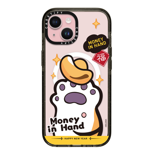 Bu2Ma x CASETiFY iPhone 15 ケース ブラック インパクトケース MagSafe対応 MONEY IN HAND