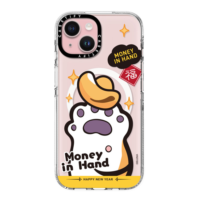 Bu2Ma x CASETiFY iPhone 15 ケース クリア クリア ケース MagSafe対応 MONEY IN HAND