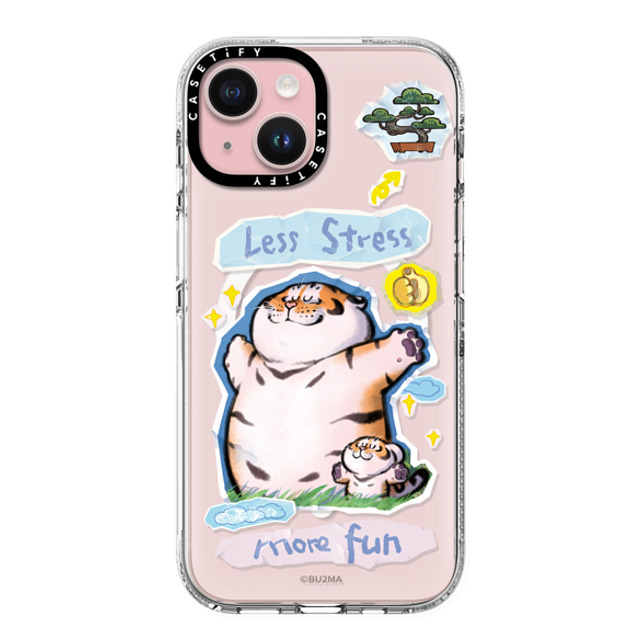 Bu2Ma x CASETiFY iPhone 15 Case Clear Clear Case MagSafe Compatible Less stress More fun Bu2Ma x CASETiFY iPhone 15 Case Clear Clear Case MagSafe Compatible Less stress More fun