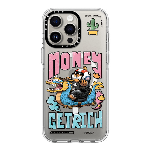 Bu2Ma x CASETiFY iPhone 15 Pro Max ケース クリア クリア ケース MagSafe対応 MONEY GET RICH BY BU2MA