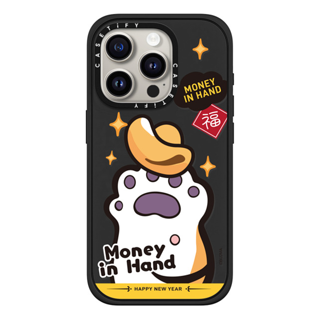 Bu2Ma x CASETiFY iPhone 15 Pro ケース マットブラック インパクトケース MagSafe対応 MONEY IN HAND