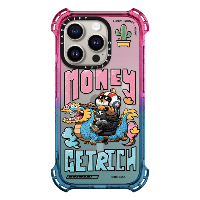 Bu2Ma x CASETiFY iPhone 15 Pro ケース Cotton Candy バウンスケース MONEY GET RICH BY BU2MA