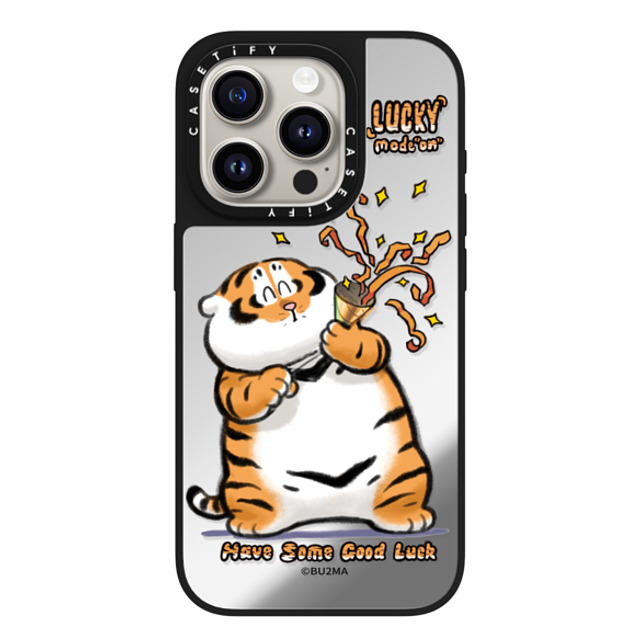 Bu2Ma x CASETiFY iPhone 15 Pro Case Silver on Black ミラーケース MagSafe対応 Lucky mode on Bu2Ma x CASETiFY iPhone 15 Pro Case Silver on Black ミラーケース MagSafe対応 Lucky mode on