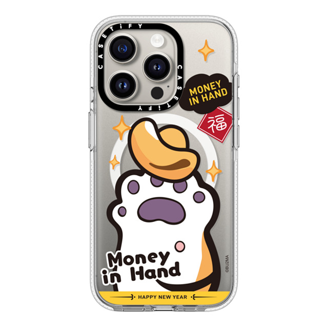 Bu2Ma x CASETiFY iPhone 15 Pro ケース クリア クリア ケース MagSafe対応 MONEY IN HAND