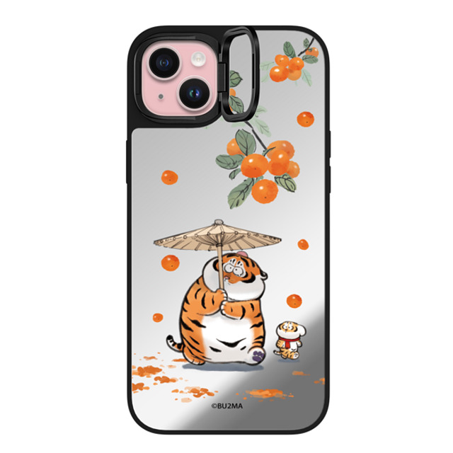 Bu2Ma x CASETiFY iPhone 15 Plus Case Tiger,Cartoon Silver on Black ミラー リングスタンドケース MagSafe対応 Everything Goes as Wished by bu2ma Mother's Day Bu2Ma x CASETiFY iPhone 15 Plus Case Tiger,Cartoon Silver on Black ミラー リングスタンドケース MagSafe対応 Everything Goes as Wished by bu2ma Mother's Day