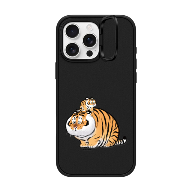 Bu2Ma x CASETiFY iPhone 16 Pro Max ケース マットブラック インパクトリングスタンドケース MagSafe対応 I Heard That Being Too Fat Will Get Us Eaten by Bu2ma