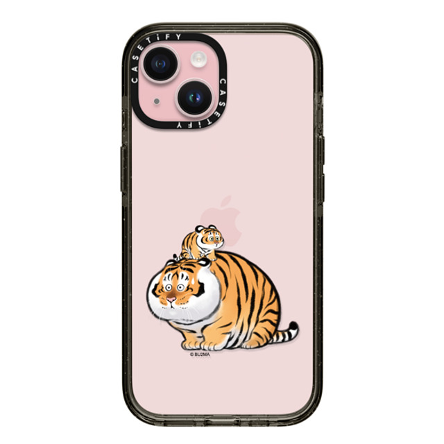 Bu2Ma x CASETiFY iPhone 15 ケース ブラック インパクトケース I Heard That Being Too Fat Will Get Us Eaten by Bu2ma