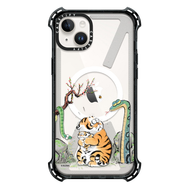 Bu2Ma x CASETiFY iPhone 14 Plus ケース Tiger,Animal ブラック バウンスケース Awakening of Insects by Bu2ma Father's Day Bu2Ma x CASETiFY iPhone 14 Plus ケース Tiger,Animal ブラック バウンスケース Awakening of Insects by Bu2ma Father's Day