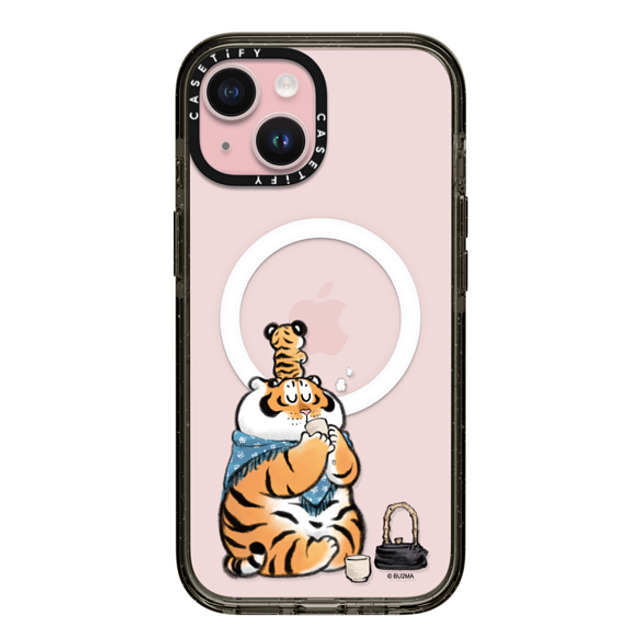 Bu2Ma x CASETiFY iPhone 15 Case Tiger,Animal Black Impact Case MagSafe Compatible White Dew by Bu2ma Mother's Day Bu2Ma x CASETiFY iPhone 15 Case Tiger,Animal Black Impact Case MagSafe Compatible White Dew by Bu2ma Mother's Day