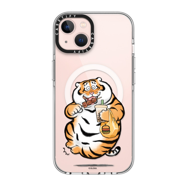 Bu2Ma x CASETiFY iPhone 13 ケース クリア クリア ケース MagSafe対応 Fat And Happy by Bu2ma