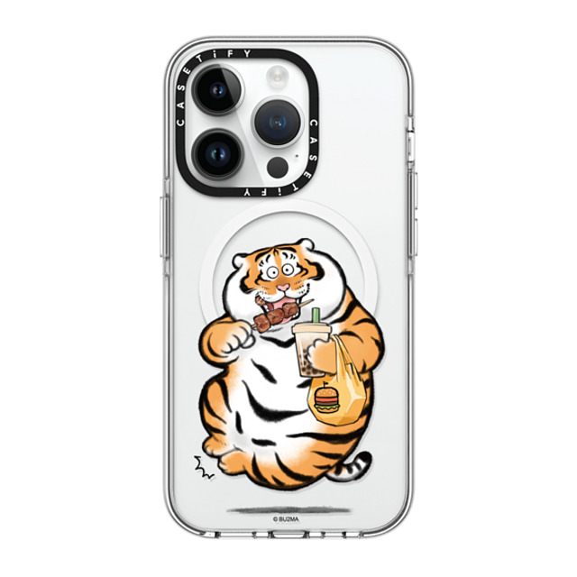 Bu2Ma x CASETiFY iPhone 14 Pro ケース クリア クリア ケース MagSafe対応 Fat And Happy by Bu2ma