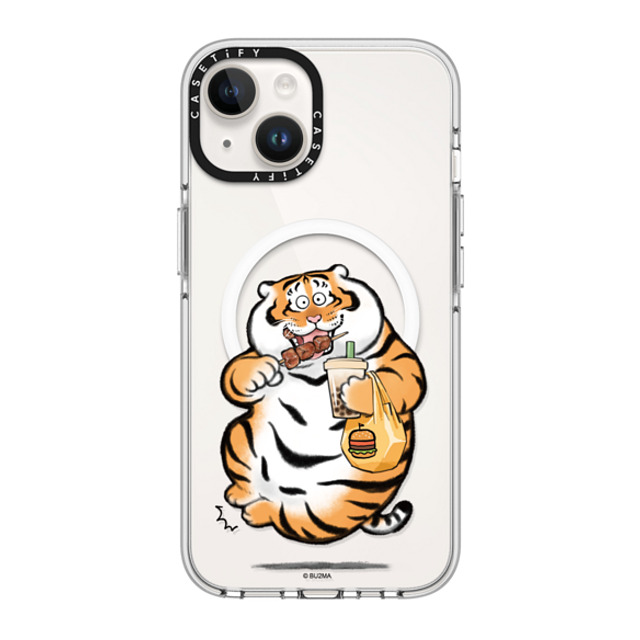 Bu2Ma x CASETiFY iPhone 14 ケース クリア クリア ケース MagSafe対応 Fat And Happy by Bu2ma