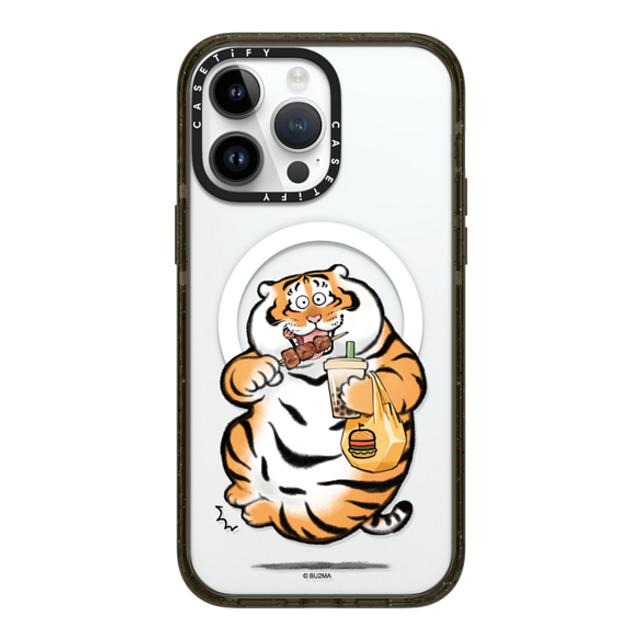 Bu2Ma x CASETiFY iPhone 14 Pro Max ケース ブラック インパクトケース MagSafe対応 Fat And Happy by Bu2ma