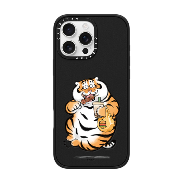 Bu2Ma x CASETiFY iPhone 16 Pro Max ケース マットブラック インパクトケース MagSafe対応 Fat And Happy by Bu2ma