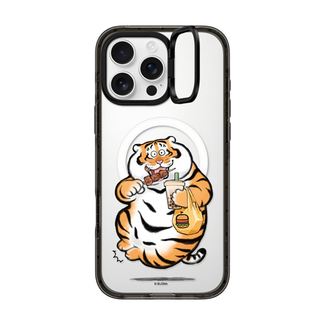 Bu2Ma x CASETiFY iPhone 16 Pro Max ケース ブラック インパクトリングスタンドケース MagSafe対応 Fat And Happy by Bu2ma