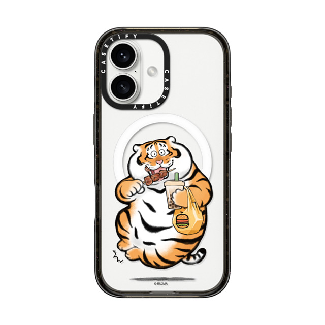 Bu2Ma x CASETiFY iPhone 16 ケース ブラック インパクトケース MagSafe対応 Fat And Happy by Bu2ma