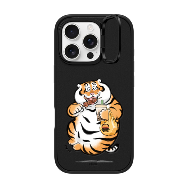 Bu2Ma x CASETiFY iPhone 16 Pro ケース マットブラック インパクトリングスタンドケース MagSafe対応 Fat And Happy by Bu2ma