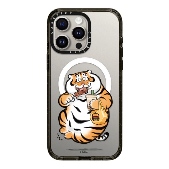 Bu2Ma x CASETiFY iPhone 15 Pro Max ケース ブラック インパクトケース MagSafe対応 Fat And Happy by Bu2ma