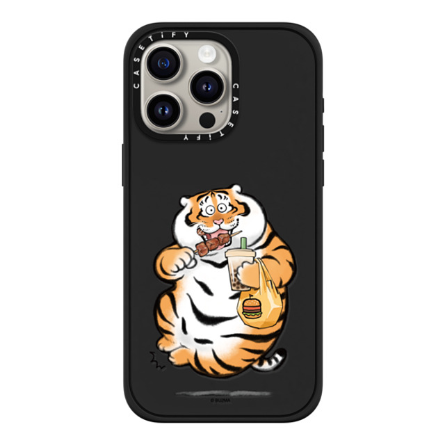 Bu2Ma x CASETiFY iPhone 15 Pro Max ケース マットブラック インパクトケース MagSafe対応 Fat And Happy by Bu2ma