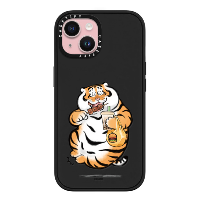 Bu2Ma x CASETiFY iPhone 15 ケース マットブラック インパクトケース MagSafe対応 Fat And Happy by Bu2ma