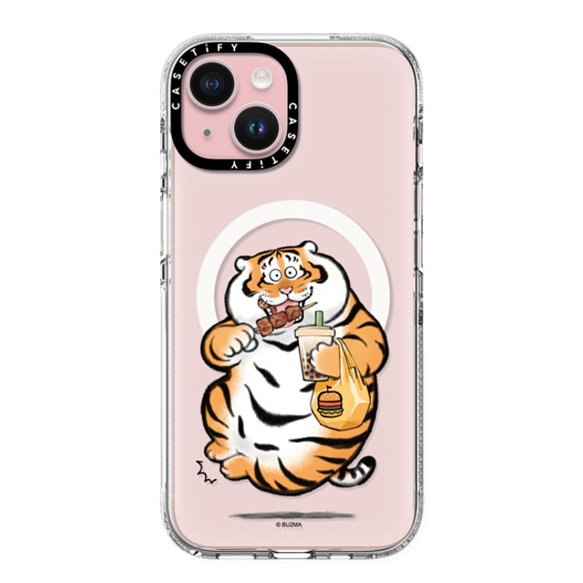 Bu2Ma x CASETiFY iPhone 15 ケース クリア クリア ケース MagSafe対応 Fat And Happy by Bu2ma