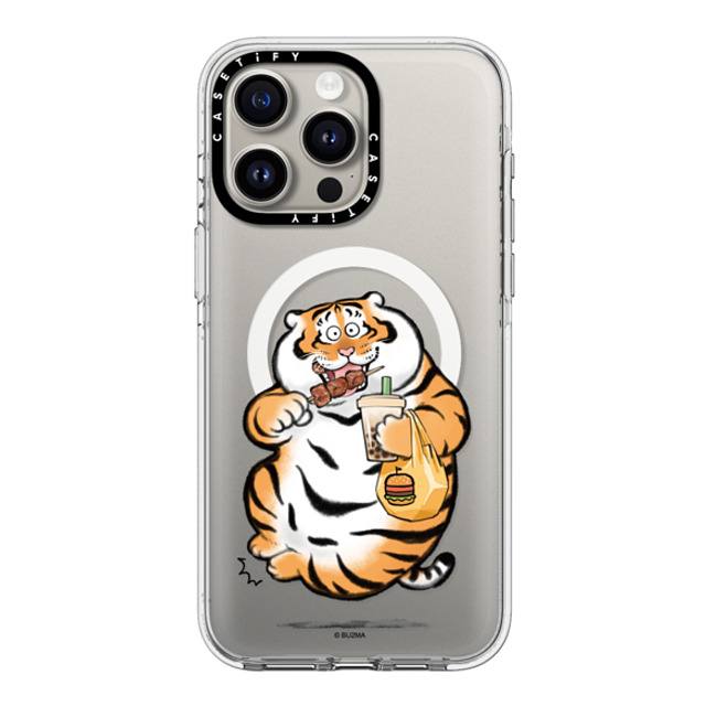 Bu2Ma x CASETiFY iPhone 15 Pro Max ケース クリア クリア ケース MagSafe対応 Fat And Happy by Bu2ma