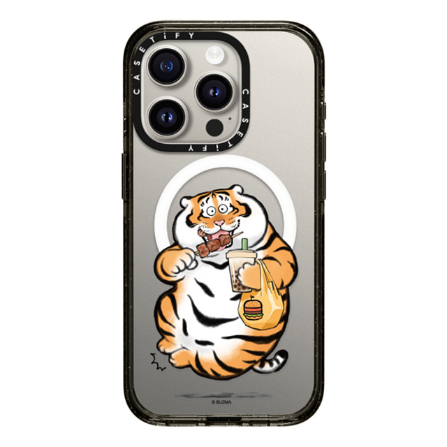 Bu2Ma x CASETiFY iPhone 15 Pro ケース ブラック インパクトケース MagSafe対応 Fat And Happy by Bu2ma