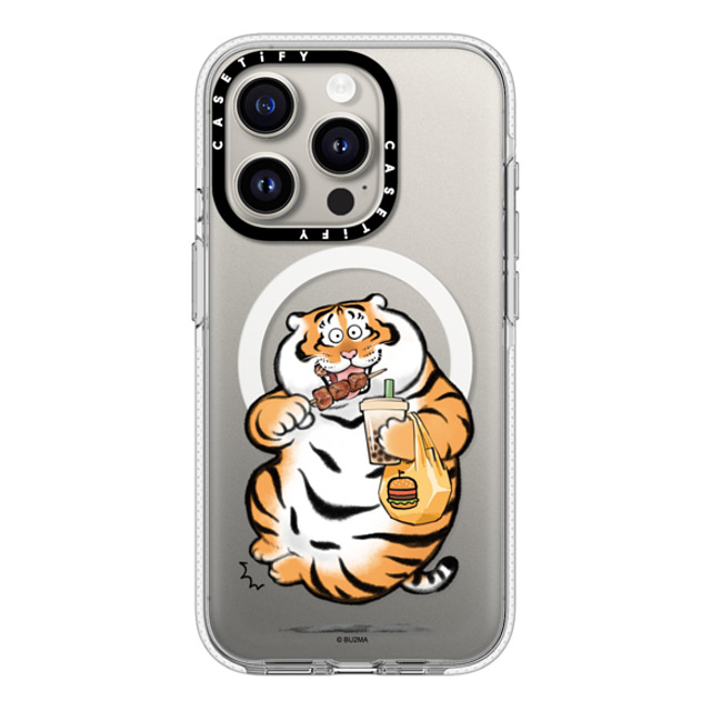 Bu2Ma x CASETiFY iPhone 15 Pro ケース クリア クリア ケース MagSafe対応 Fat And Happy by Bu2ma