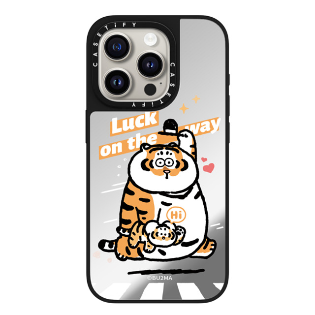 Bu2Ma x CASETiFY iPhone 15 Pro Case Silver on Black ミラーケース MagSafe対応 Luck on the way Bu2Ma x CASETiFY iPhone 15 Pro Case Silver on Black ミラーケース MagSafe対応 Luck on the way