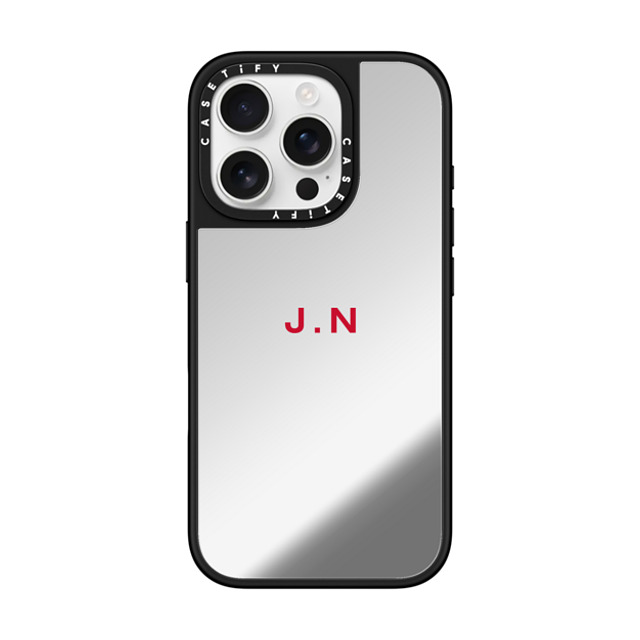 CASETiFY iPhone 16 Pro Case Silver on Black ミラーケース MagSafe対応 Custom Case - J. N CASETiFY iPhone 16 Pro Case Silver on Black ミラーケース MagSafe対応 Custom Case - J. N