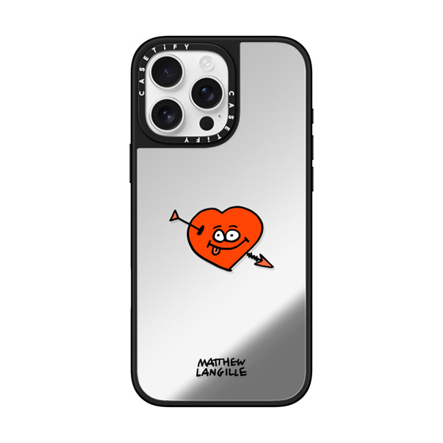 Matthew Langille x CASETiFY iPhone 16 Pro Max Case Pop Art Silver on Black ミラーケース MagSafe対応 Heart Father's Day Matthew Langille x CASETiFY iPhone 16 Pro Max Case Pop Art Silver on Black ミラーケース MagSafe対応 Heart Father's Day