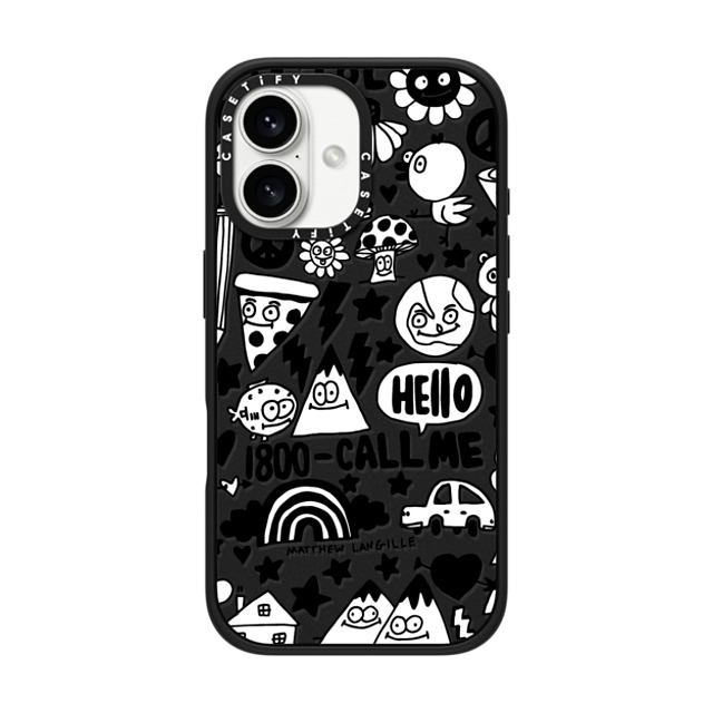 Matthew Langille x CASETiFY iPhone 16 Case Sticker,Cartoon Matte Black Impact Case MagSafe Compatible Doodles 2022 by Matthew Langille Father's Day Matthew Langille x CASETiFY iPhone 16 Case Sticker,Cartoon Matte Black Impact Case MagSafe Compatible Doodles 2022 by Matthew Langille Father's Day